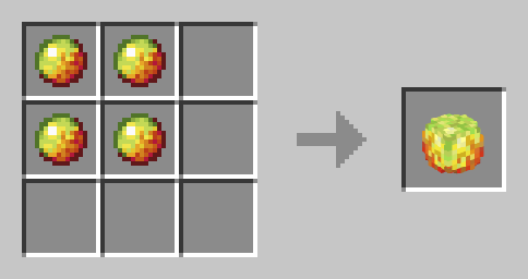 Image displaying crafting recipe of Mini Magma Cream Block