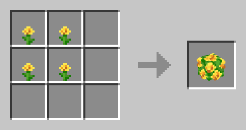 Image displaying crafting recipe of Dandelion Bush