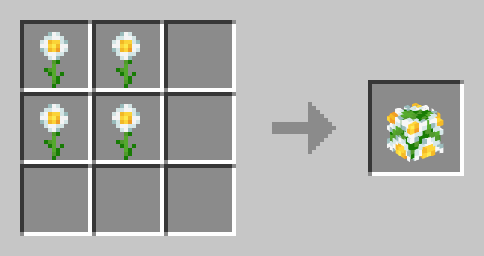 Image displaying crafting recipe of Oxeye Daisy Bush