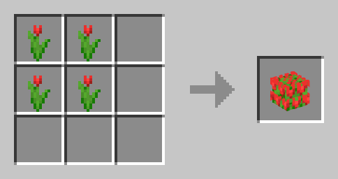 Image displaying crafting recipe of Red Tulip Bush