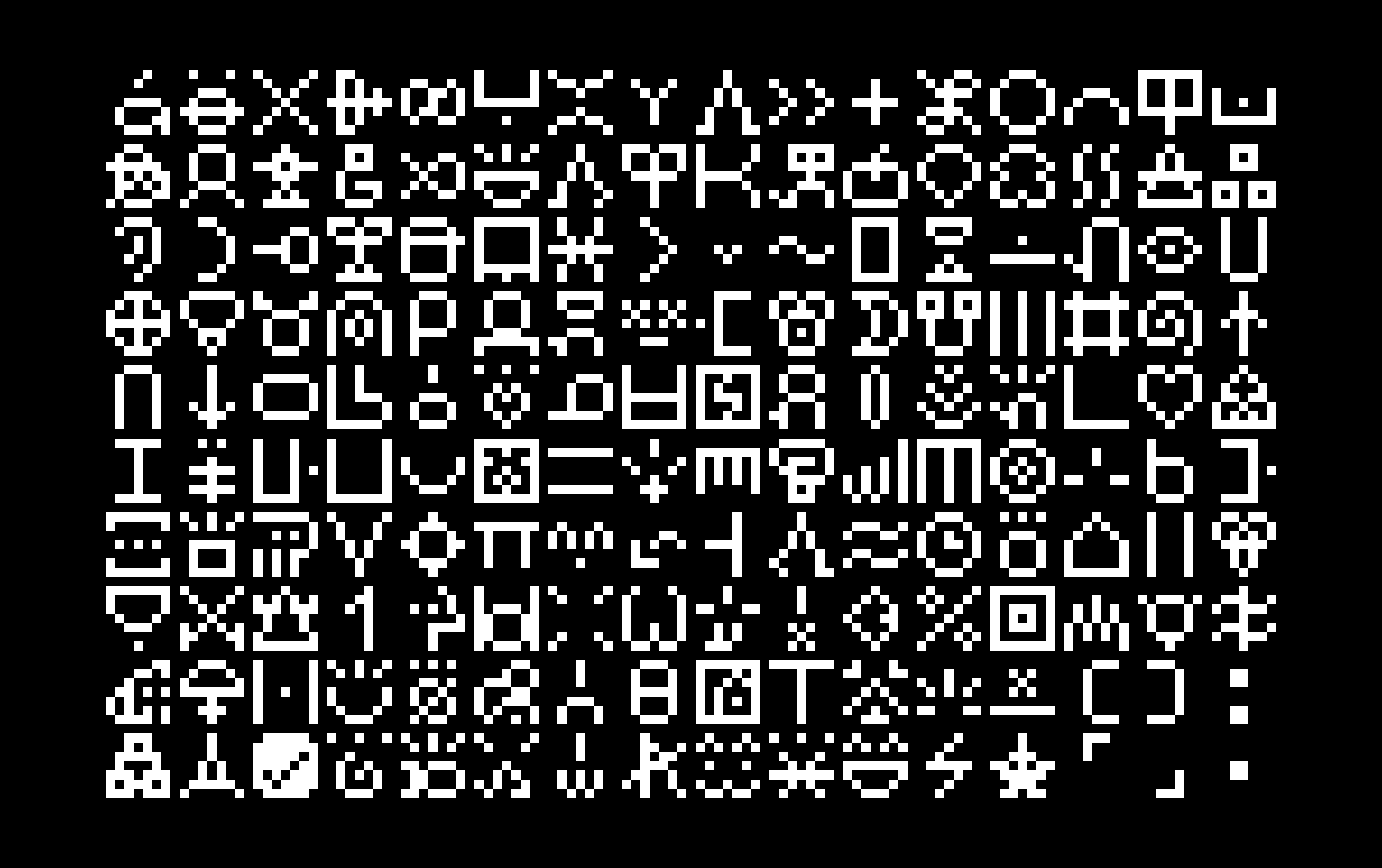 all glyphs