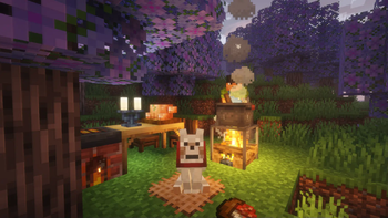 Cooking with a dog