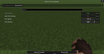 First Person Fire Settings