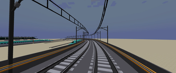 A curved section on a high speed rail line