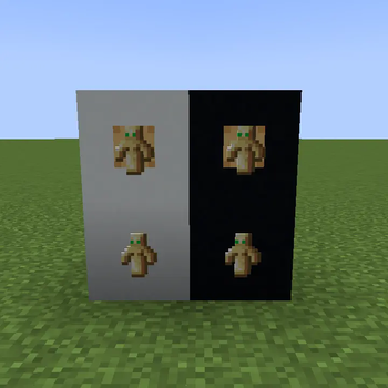 totems on black and white background