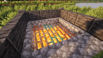 Copper Bars over Lava