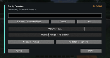 Party Speaker controls