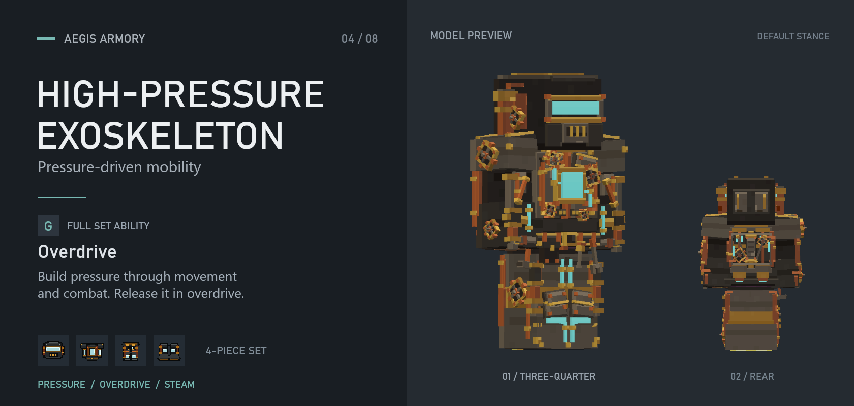 High-Pressure Exoskeleton armor set overview