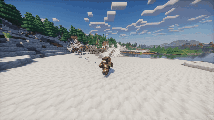 Animated gameplay demonstration of the High-Pressure Exoskeleton releasing a steam vent
