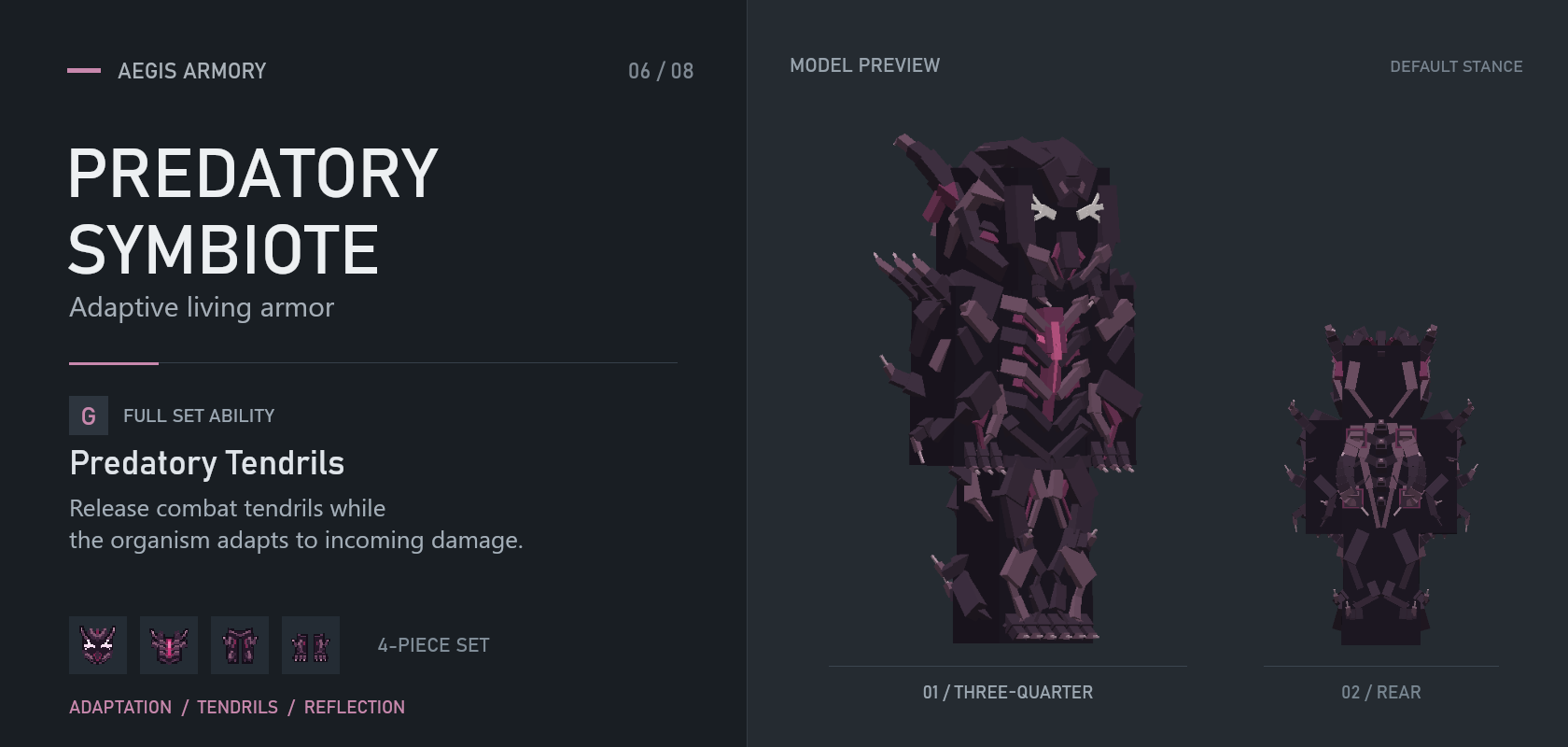Predatory Symbiote armor set overview