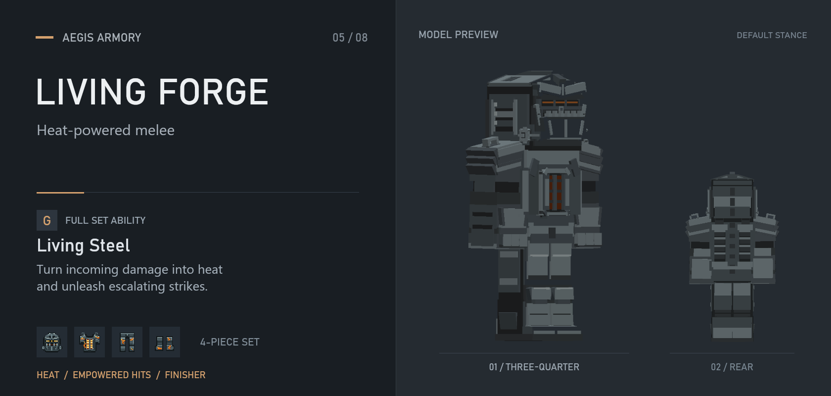 Living Forge armor set overview
