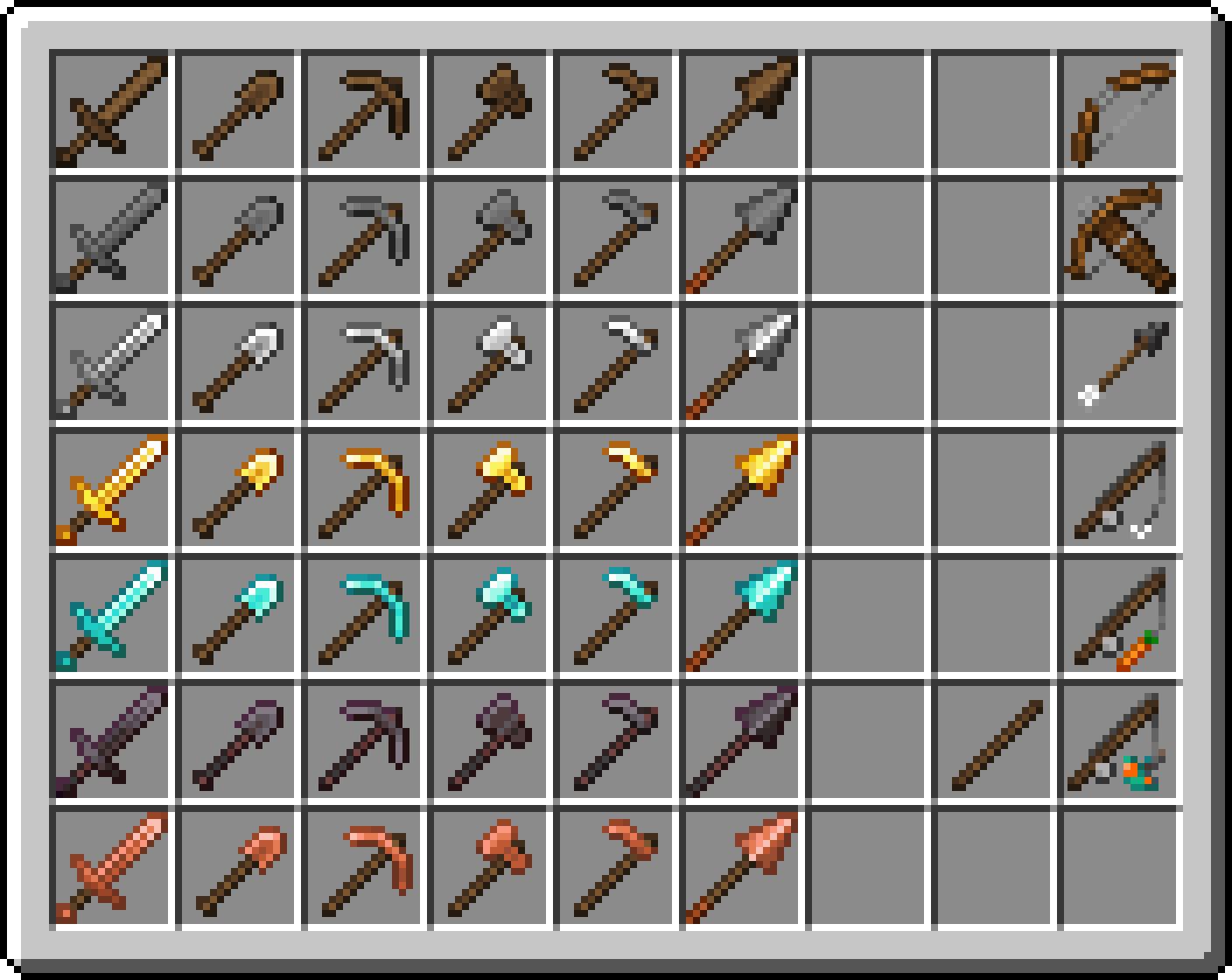 Weapon and tool resprites