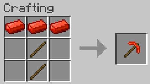 Crafting a Copler Pickaxe