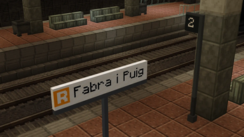 Fabra i Puig station with the mod's decorations.