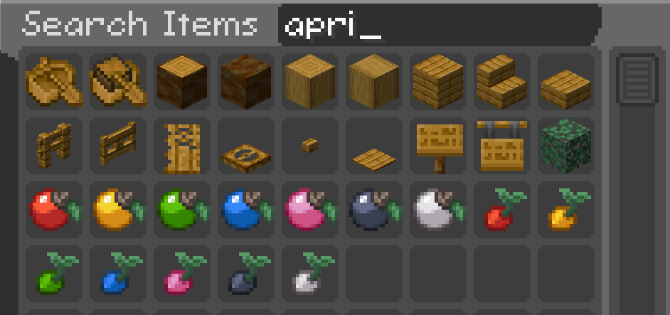 All Apricorn items in creative