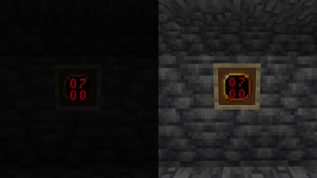 The clock in the light and in the dark