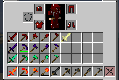 Inventory showing Netherrocks basic tools