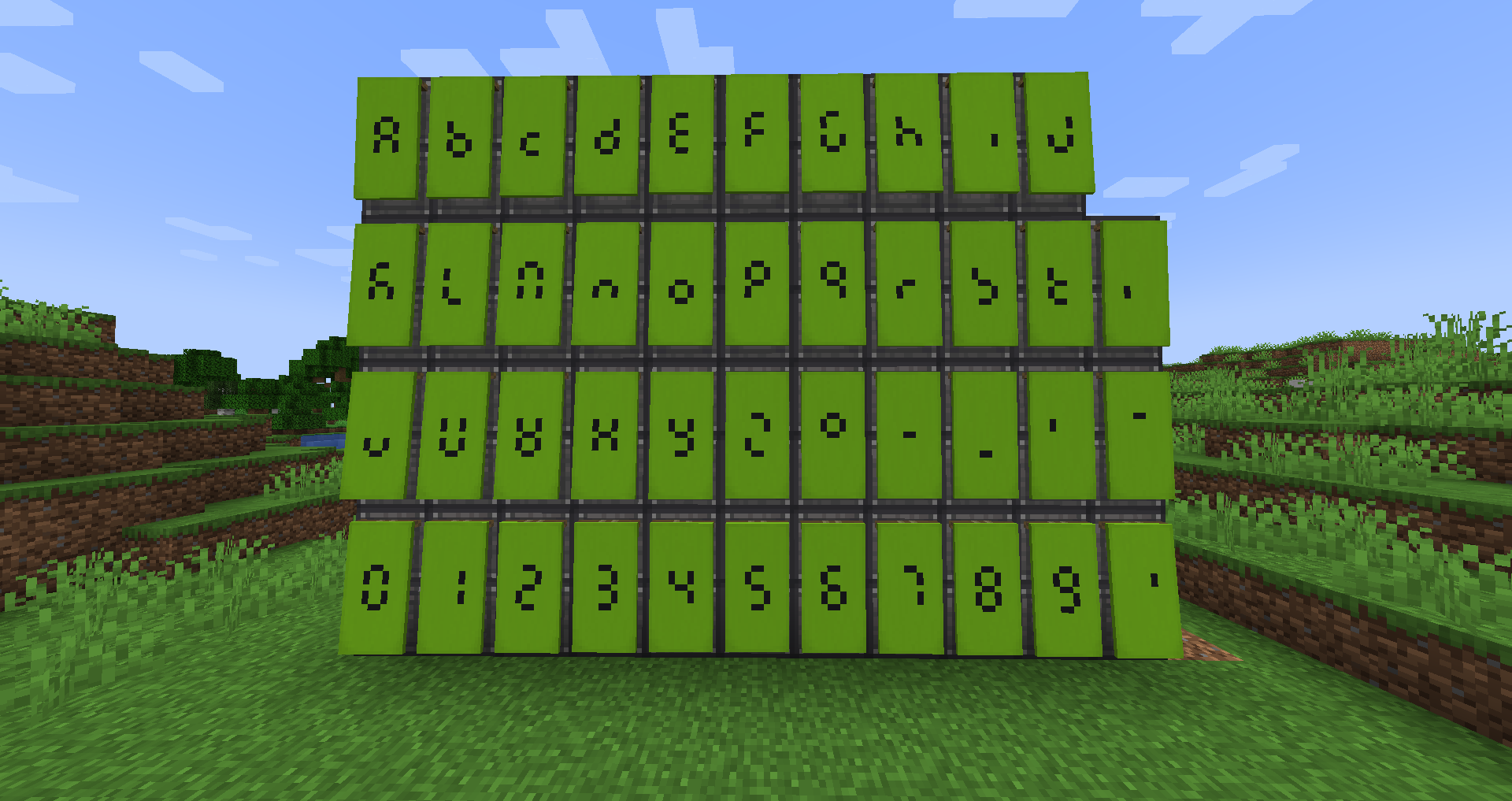 Screenshot of all 43 banner patterns.