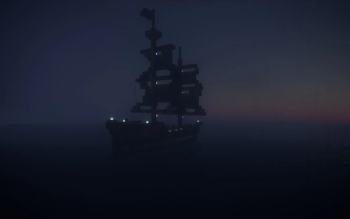 The Skeleton Ship at dusk