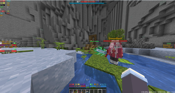 4-color hearts, teammate panel & 3D mob HP in action