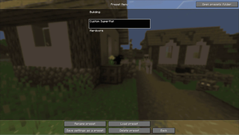 Presets screen
