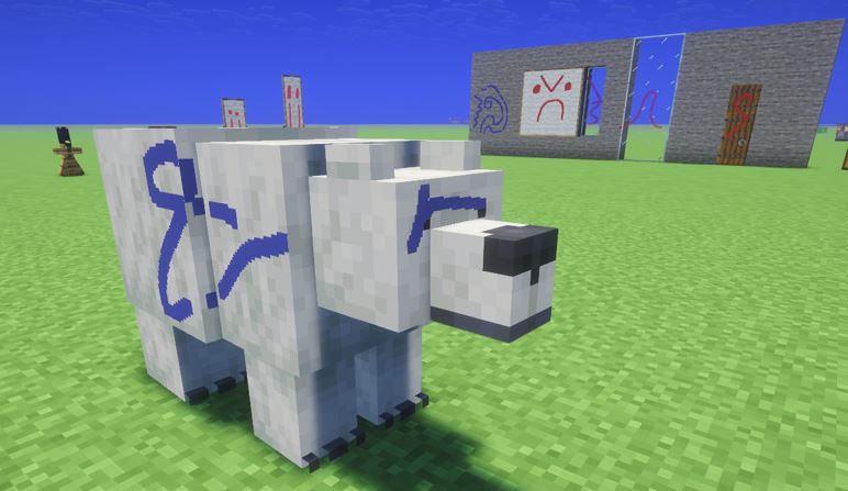 Using a bucket of water on mobs will wash off the paint