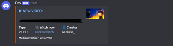 Video Announcement Discord Preview