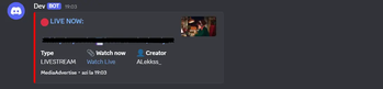 Livestream Announcement Discord Preview