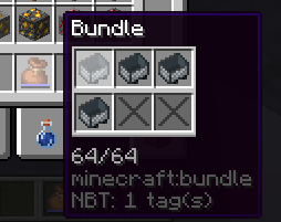 4 Minecarts inside a Bundle