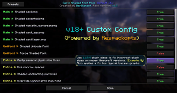 v18+ Custom Config