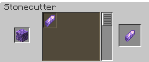 Stonecutting Amethyst Blocks to Amethyst Shards