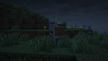 Skeleton with shield