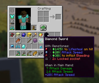Item with gemstones