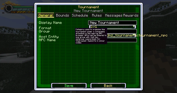 Tournament configuration editor
