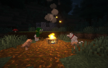 Just a man and his dog braving it in the new wilderness.