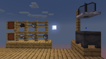 This image shows off the added block and items and what resource they enable the player to acquire.