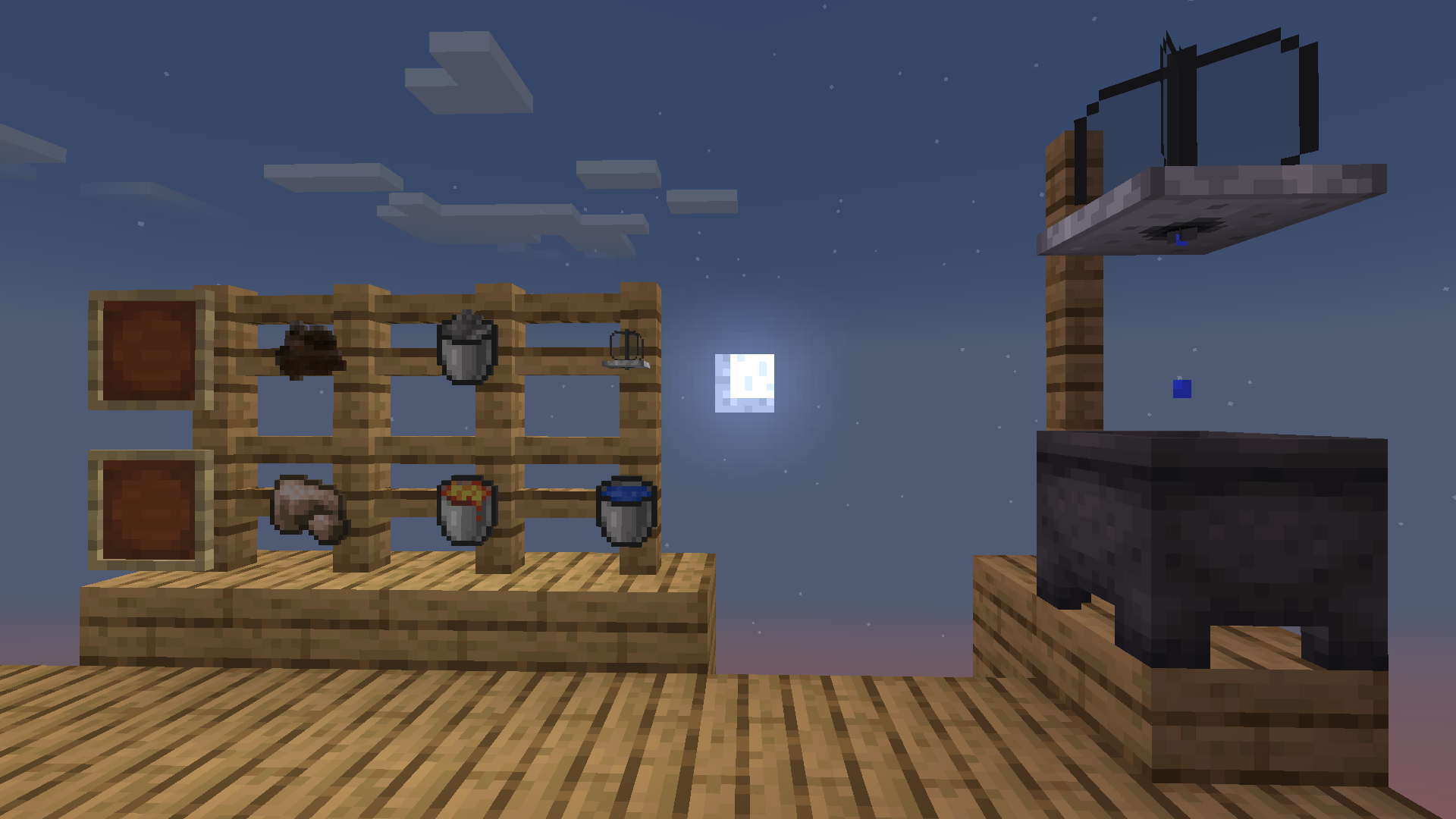 This image shows off the added block and items and what resource they enable the player to acquire.