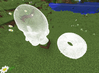 Human head wich a donut