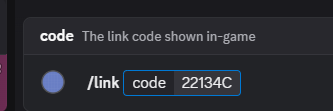 Command in Discord to link your discord account