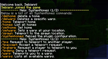 List of commands
