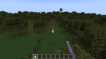 Throwing an egg enchanted with eggsplosive