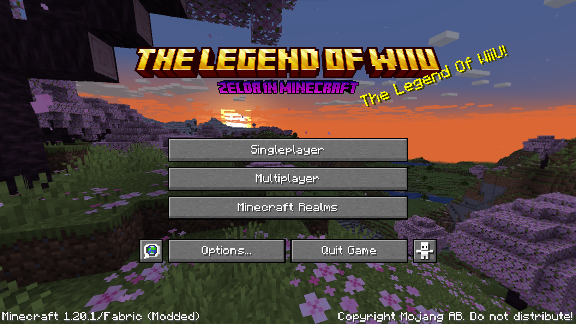 a screenshot of the title screen with overwritten logo