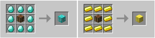 Gold & Diamond Crafting Table Recipes
