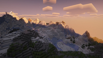 Sunset Icy Mountain Top