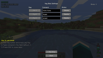 Bind settings