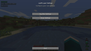Settings menu