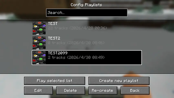 Configure Playlists Screen