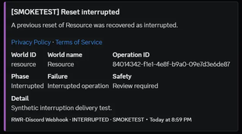 Reset Interrupted