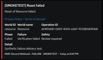 Reset Failed