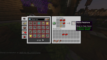 Craft Hache en Redstone
